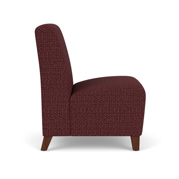 Siena Lounge Reception Armless Guest Chair, Walnut, RF Nebbiolo Upholstery